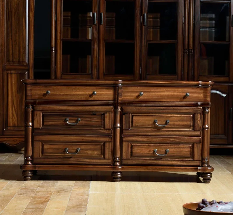 

Боковой шкаф из черного ореха, прямоугольный ресторан, американский массив дерева