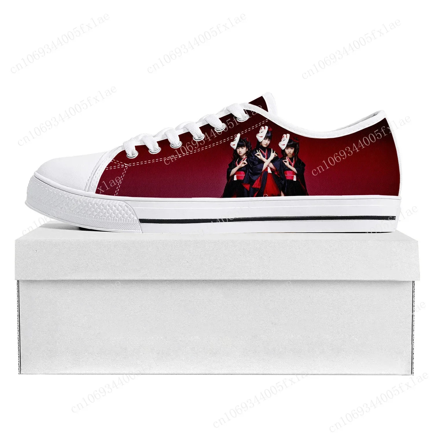 Babymetal Rock Band Pop Fashion Low Top Sneakers Mens Womens Teenager Canvas Sneaker Couple Shoes Custom Shoe White