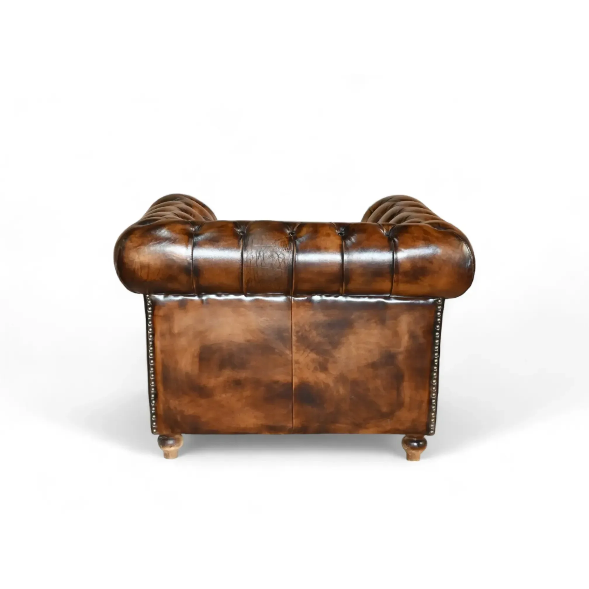 シングルダブルシートブラウンレザーソファリビングルームアパートメントモール