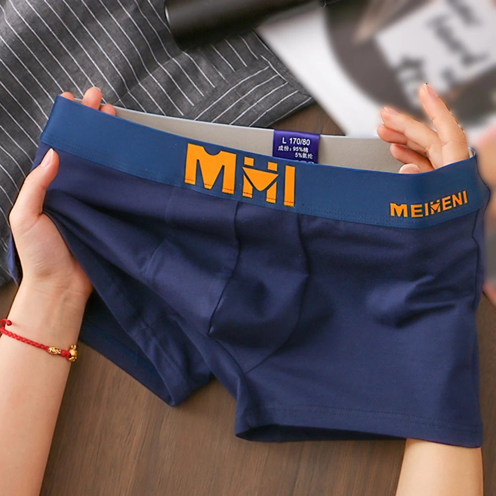 Men's Cotton Boxer Briefs Underwear with Breathable Bulge Pouch Comfortable Trunks Shorts Underpants Suitable for Active Use