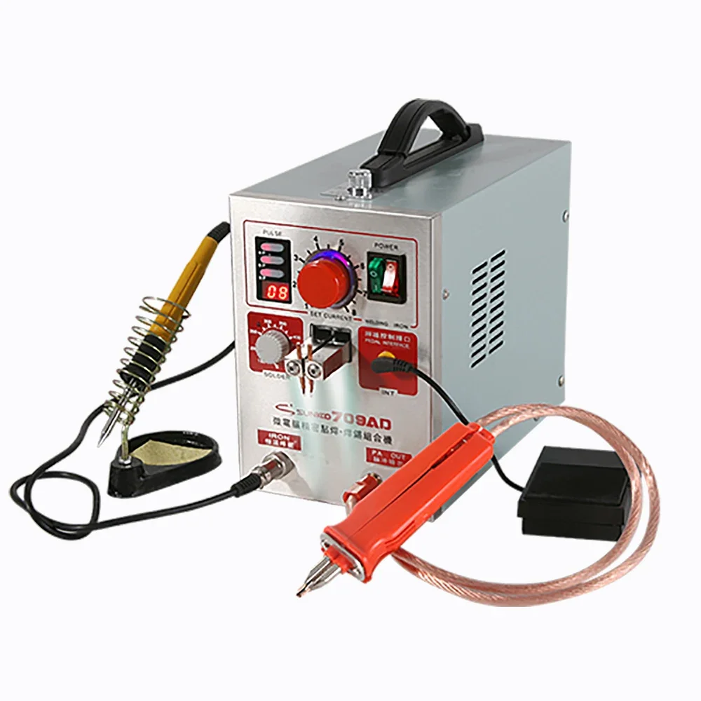 220V 709AD Portable Resistance Spot Welder With 70B Welder Pen For 18650 Lithium Battery Pack