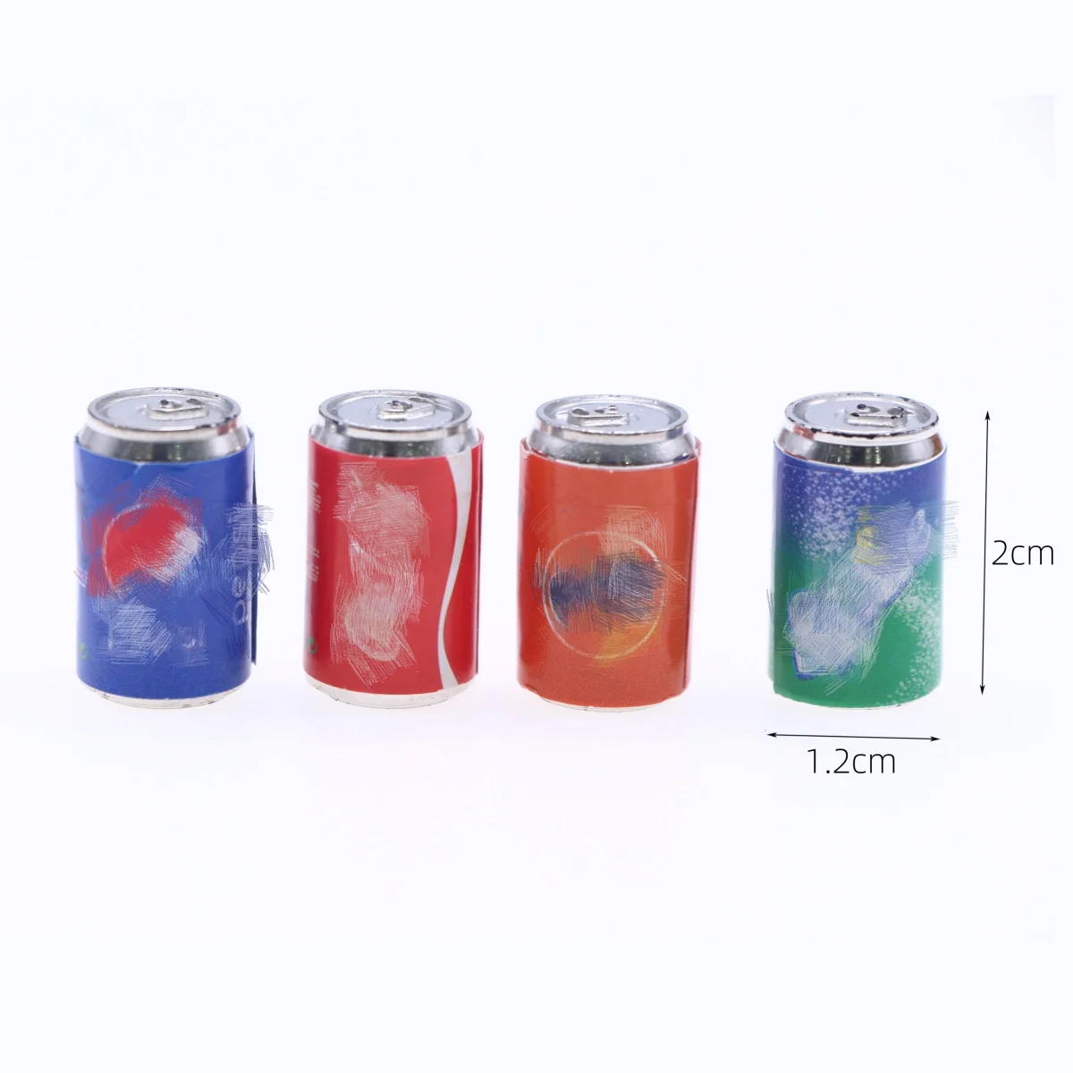 4Pcs Dollhouse Miniature Beverage Can Soda Can Soda Pop Cans Tins Mini Drink Bottle Dollhouse Decoration Shop Drinks Supply Acce