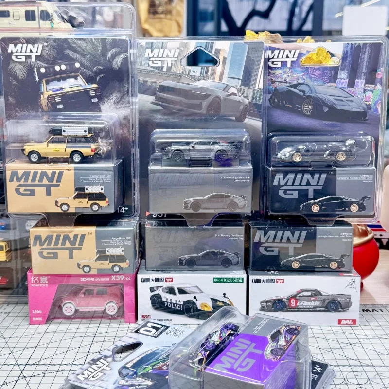 

В наличии: Коллекционные модели автомобилей Mini GT 1:64 (Supra, Range Rover 1981, Camel, Aventador, Mustang, Fairlady Z, NSX) из литого металла