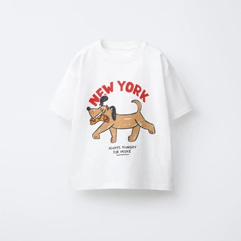 Animal Pattern Boys Clothes T-shirt Summer New Simple Fashion Short Sleeve Tops Kids Tees Round Collar Print Children's T Shirts 2
