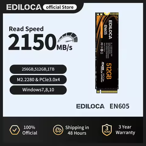 Ediloca EN605 M.2 2280 SSD 2150MB/s 3D NAND TLC NVMe 1.3 SSD PCIe Gen3.0x4 Internal Solid State Drive For Laptop Desktop