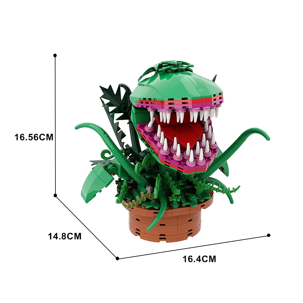 Moc vasos de plantas canibal flores bloco de construção montado horror shopes homem-comer vaso de flores jogo tijolo brinquedo presente do feriado