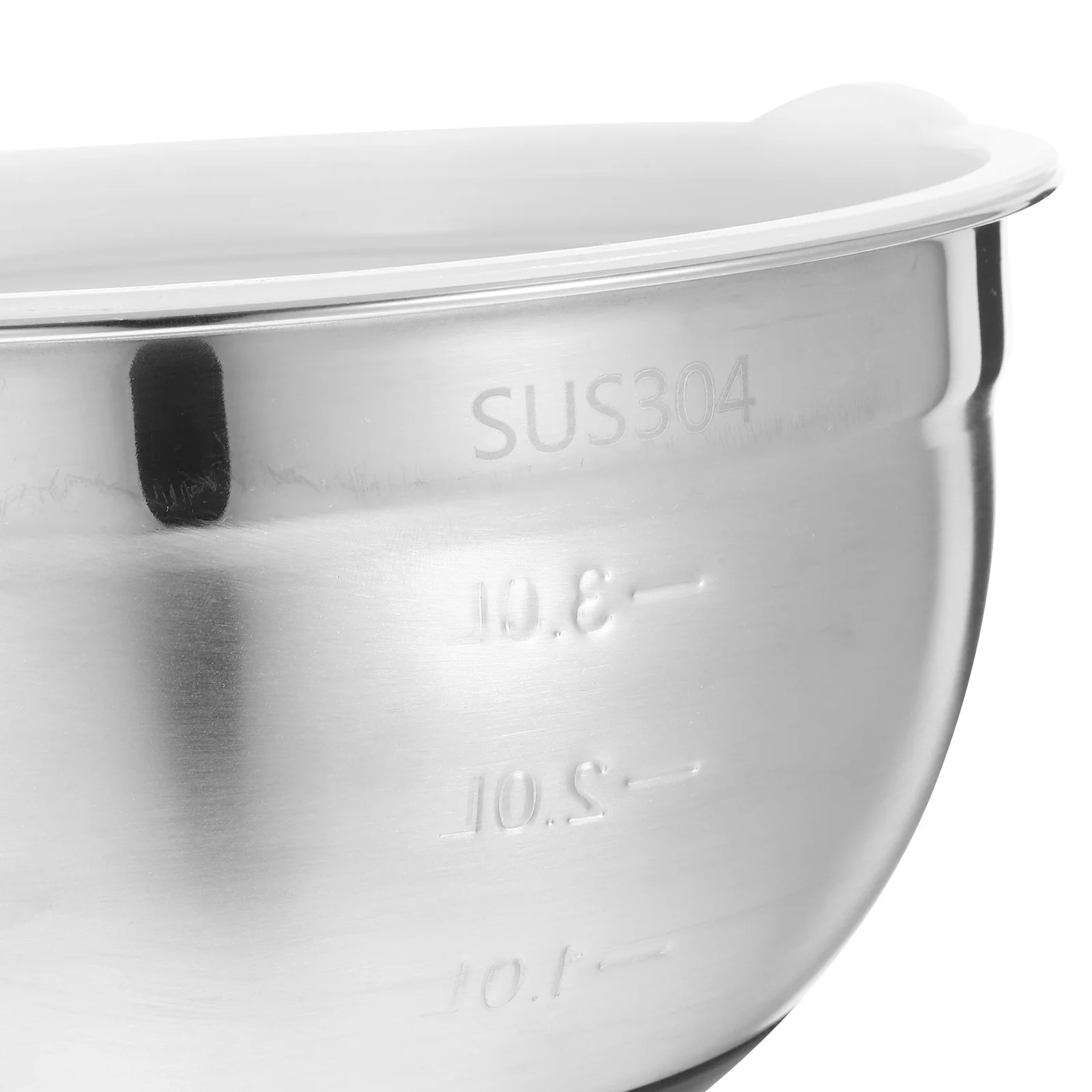 Ciotola per miscelazione in acciaio inossidabile con coperchio base in silicone Antiscivolo a prova di polvere Frusta da cucina Frullino per le uova Servire insalata di verdure