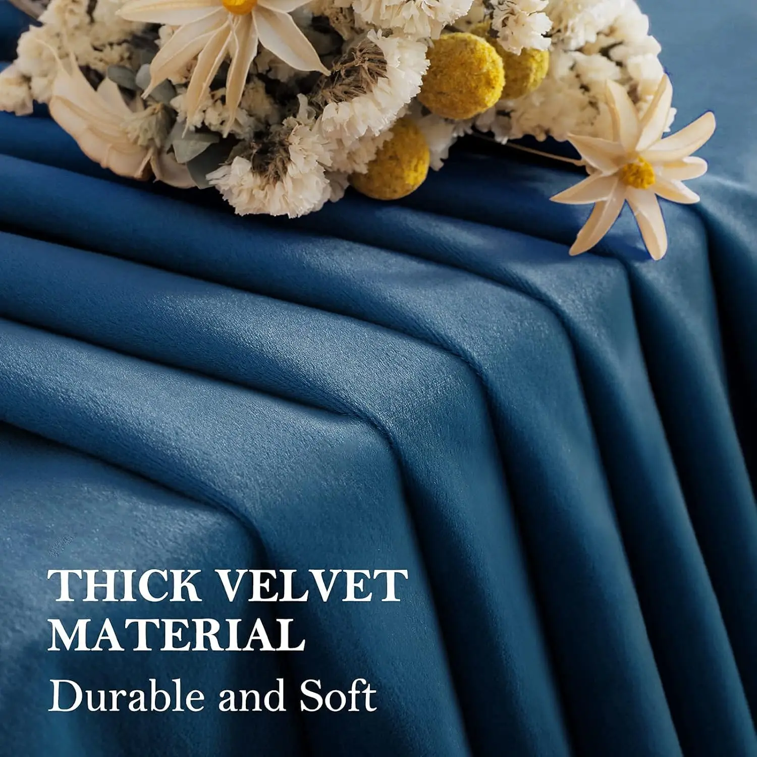 

Full Blackout Velvet Living Room Curtains Room Darkening Thermal Insulated Window Drapes for Bedroom