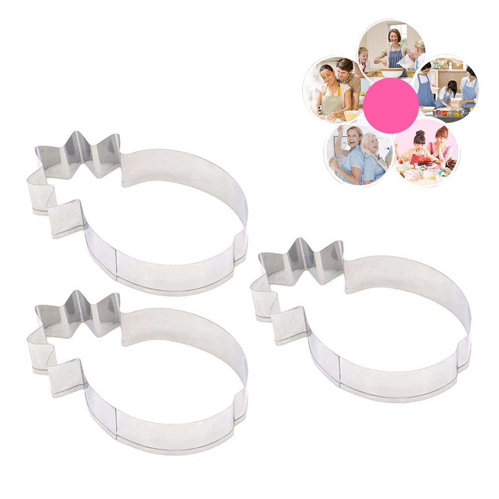 

3 Pcs Stainless Steel Baking Fondant Stainless Steel DIY Cake Mold Dessert Diy Baking Molds Cake Molds Kitchen Bar Use