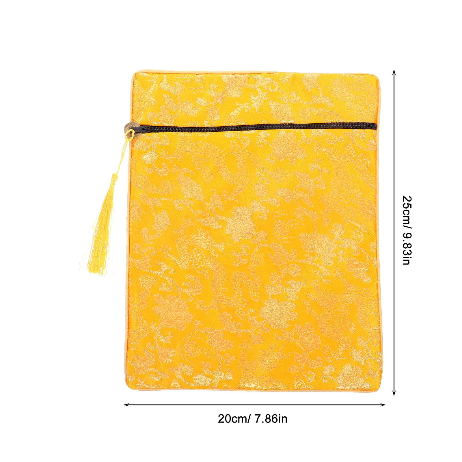 القماش الحريري البوذية زن الكتاب حقيبة الأصفر التنين نمط 20x25 سنتيمتر الكتاب المنظم الكتاب المقدس غطاء الناقل الحقيبة