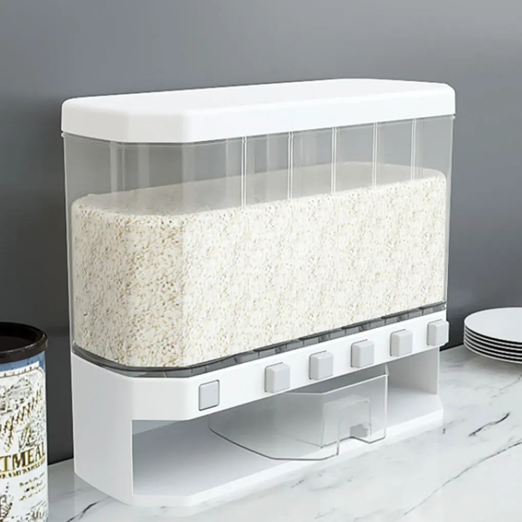 5 Compartments Grain Food Container Case Dispenser Countertop Restaurant