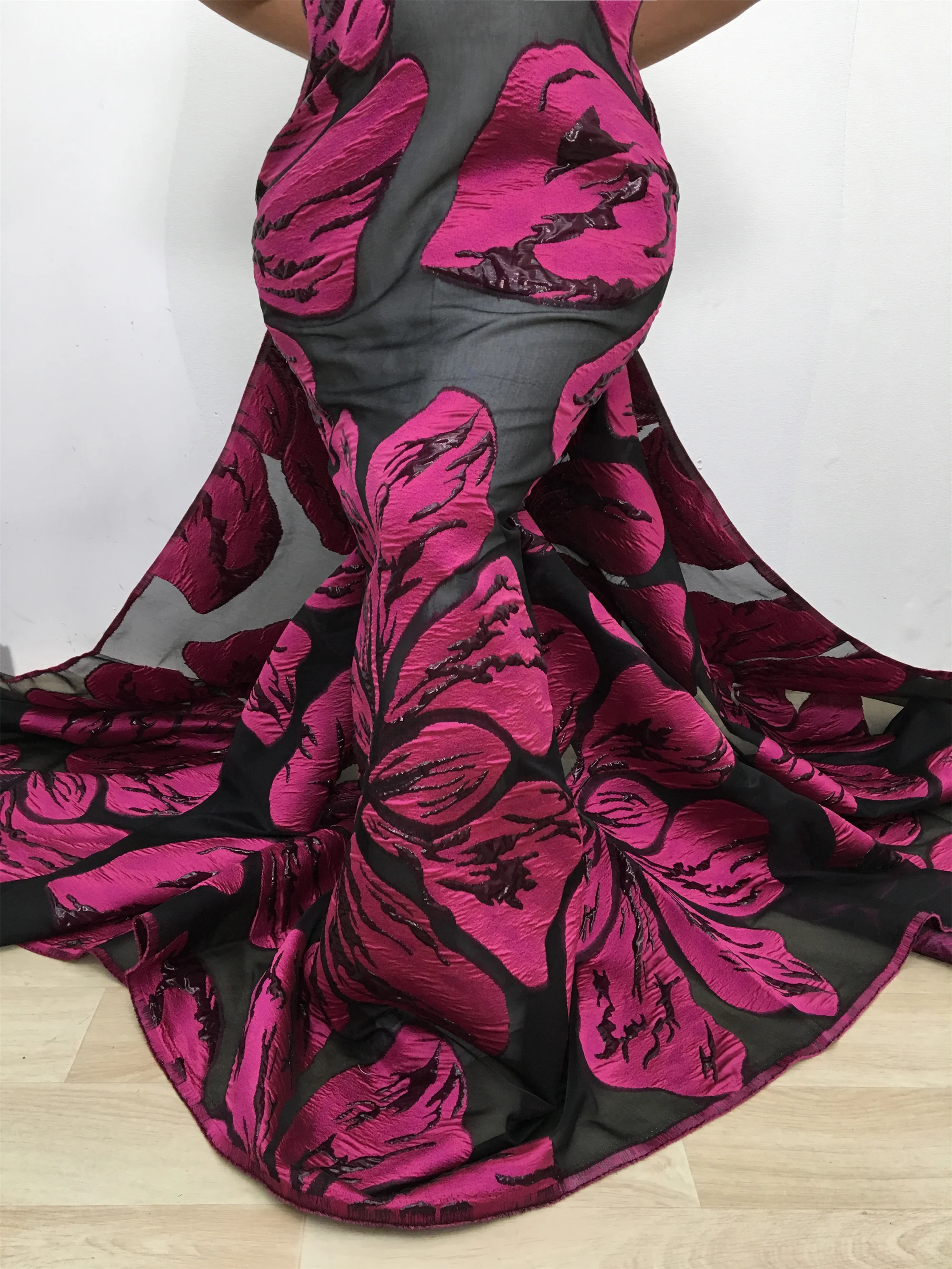 Nigerian Gilding Brocade Lace Fabric 2026 High Quality 5 Yard African Jacquard Lace Fabric for Women Wedding Party Dress TY4341