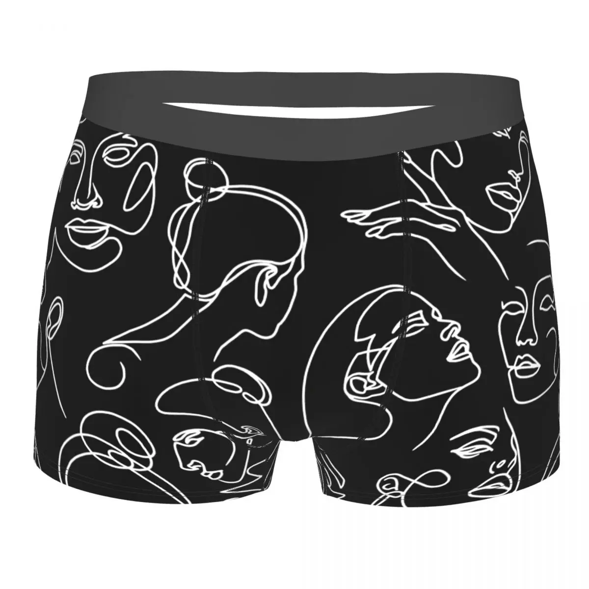 

Abstract Drawing Of Women's Faces With White Lines On A Underpants Breathbale Panties Male Underwear Print Shorts Boxer Briefs