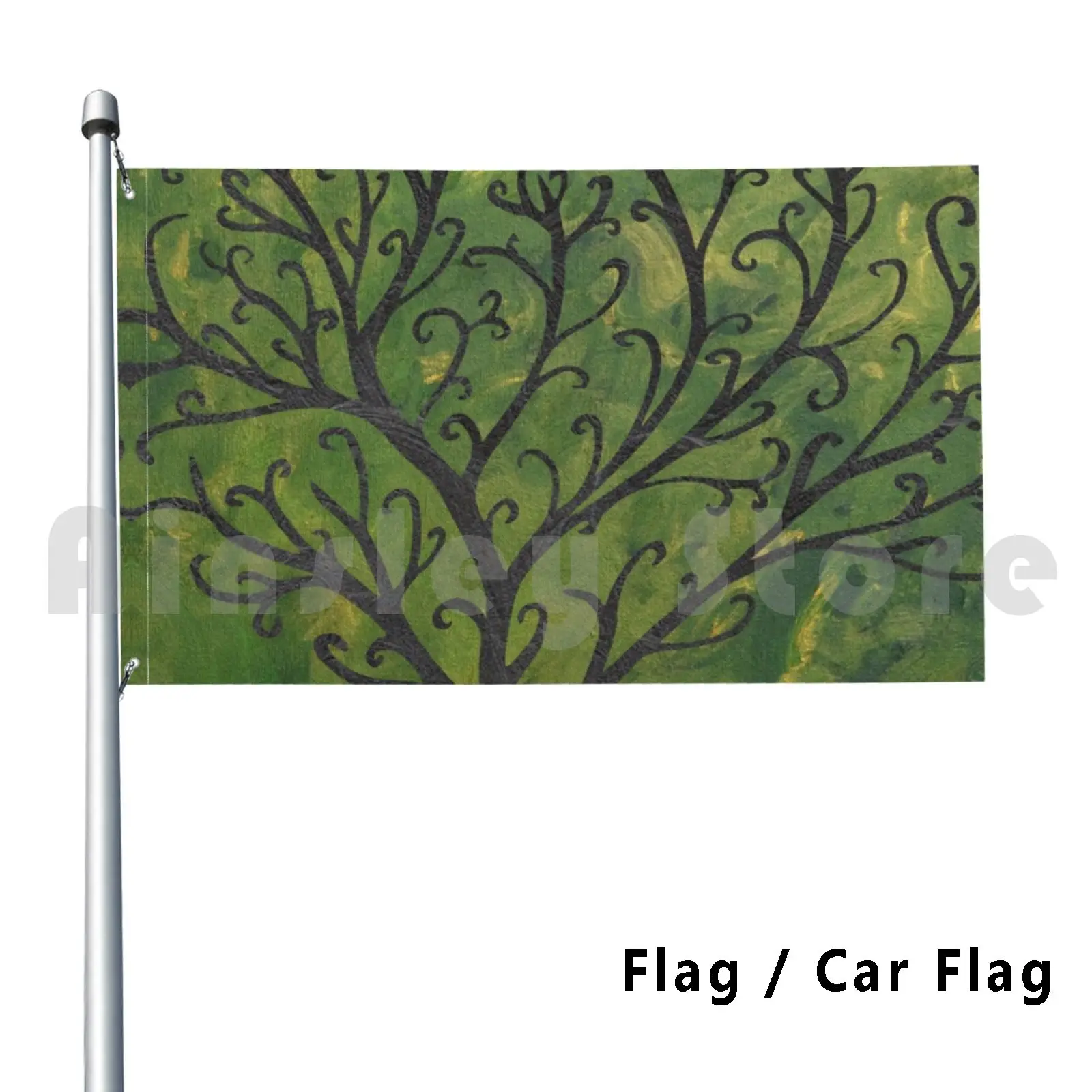 Ornate Elvish Tree Flag Car Flag Funny Elvish Sindarin Quenya Tree Acrylic