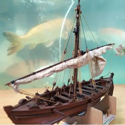 1:32 Whaling Boat Wooden Classical Sailboat Static Pendulum DIY Ship Model Adult Hand-assembled Kit Ship Model Toy Model