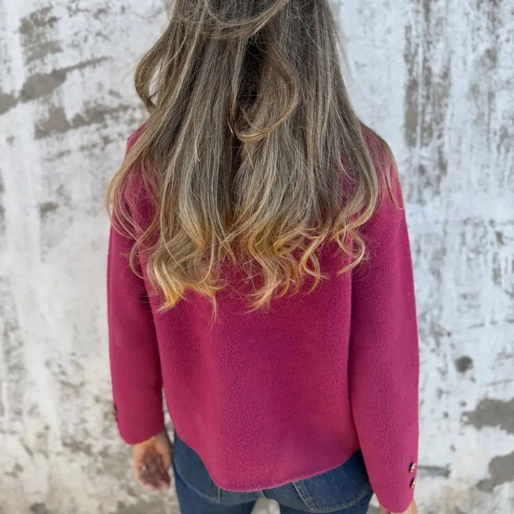 

2025 женское винтажное двубортное короткое пальто с длинными рукавами и пуговицами, свободная верхняя одежда, куртка Autrumn, укороченный плащ для поездок на работу