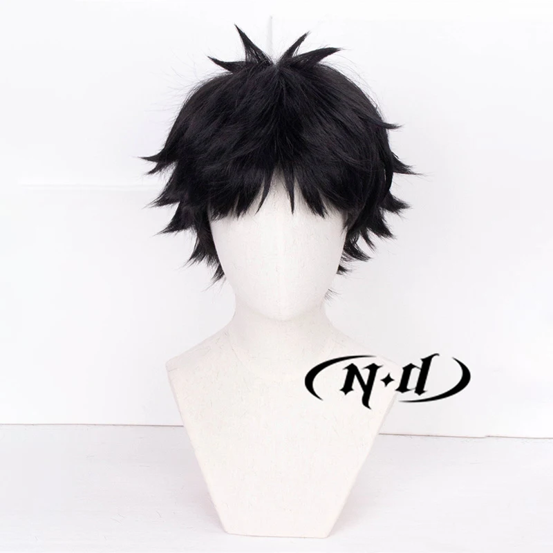 ND Keiji Akaashi Cosplay Wigs Haikyu Anime Cosplay Short Black Hair Wigs for Comic Con Coser Costume Theme Party Synthetic