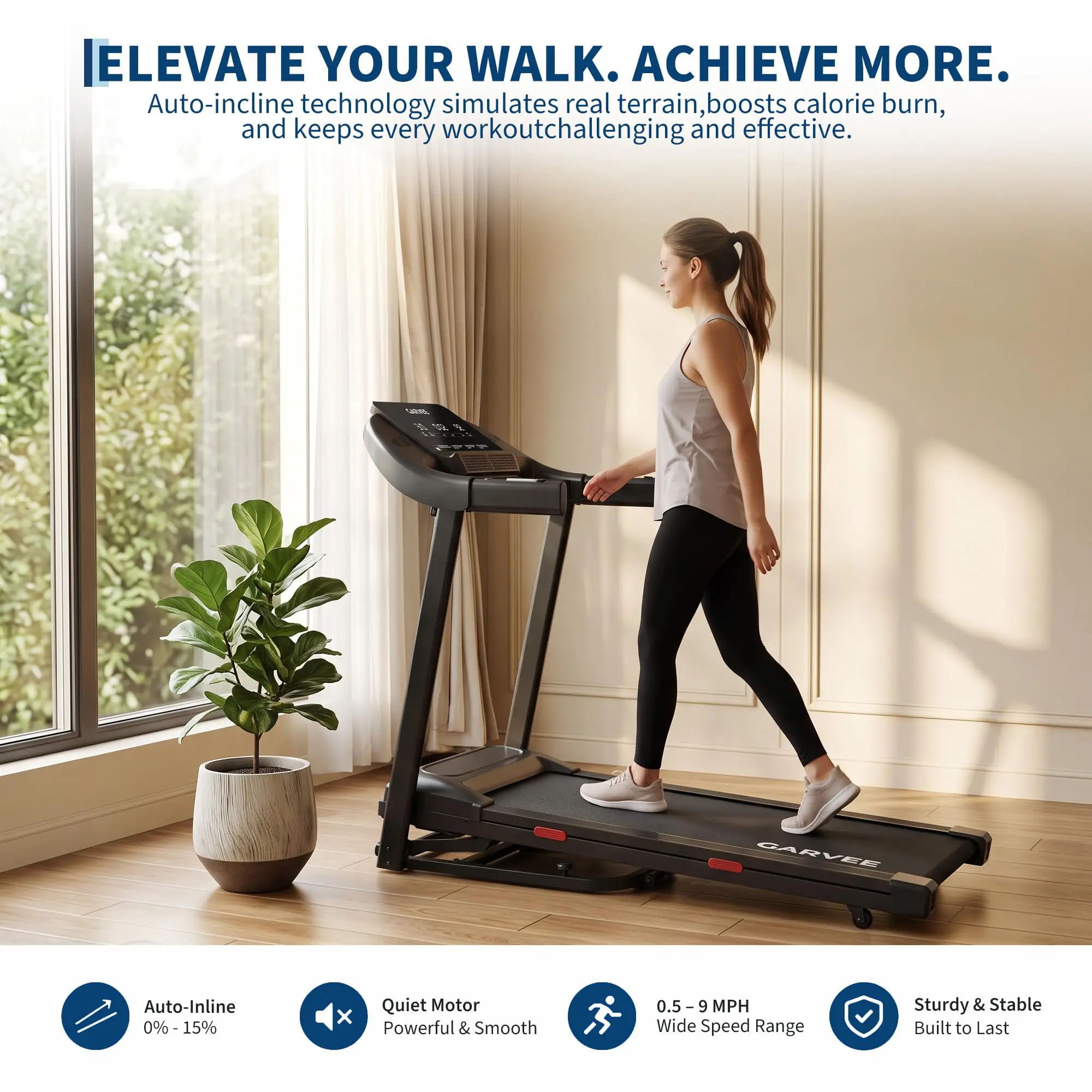 Treadmill With 15 Percent Automatic Incline Suitable For Adults And Teenagers Highly Suitable For Families And Apartments