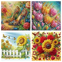 Chenister30 x 30cm kit di pittura artistica diamante di forma speciale per adulti girasoli strass kit di arte del diamante per la decorazione domestica