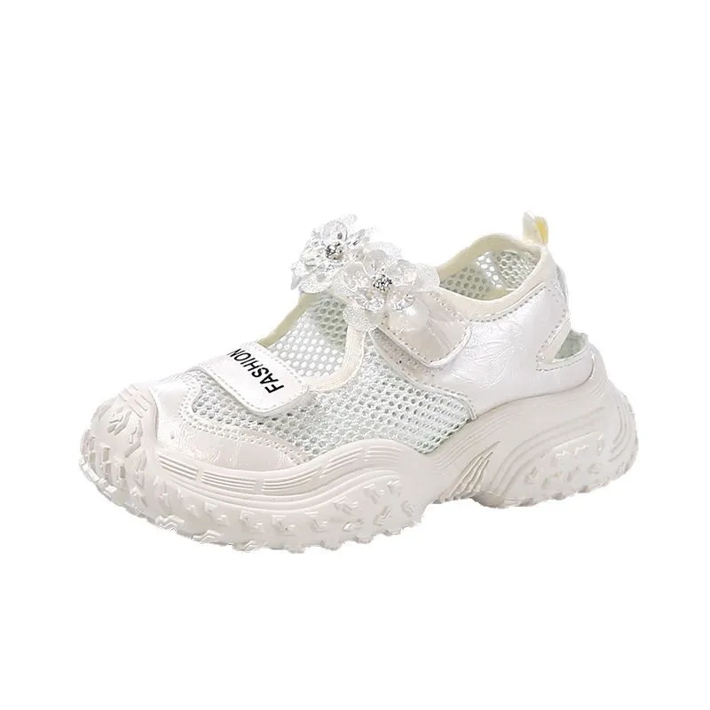 

Fashion Girl Sandals2025Summer New Tire Kid Shoe Breathable Girl Sneaker Medium Large Girl Shoe Allmatch Women Sneaker Кроссовки