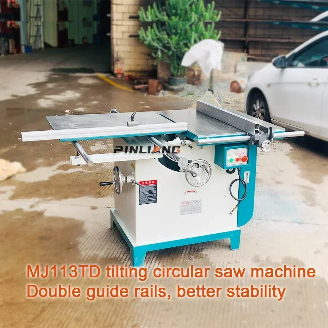 PINLIANG Tilting Arbor Sliding Table Saw Machine Circular Cutting Off Board Saw for Wood