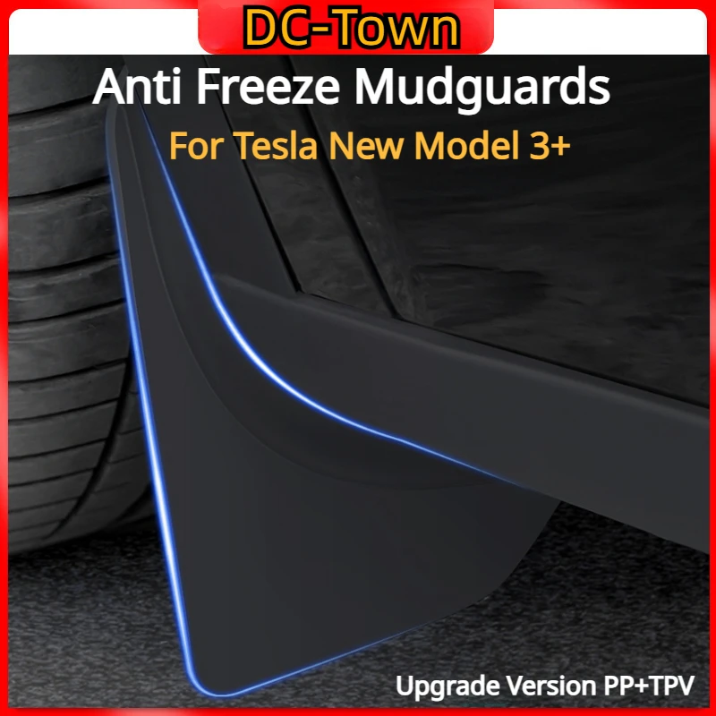 Upgrade Mudguards For Tesla Model 3 + Fender Car Splash Guard Protector Anti Freeze PP+TPV New Model3 Highland 2024 Accessories