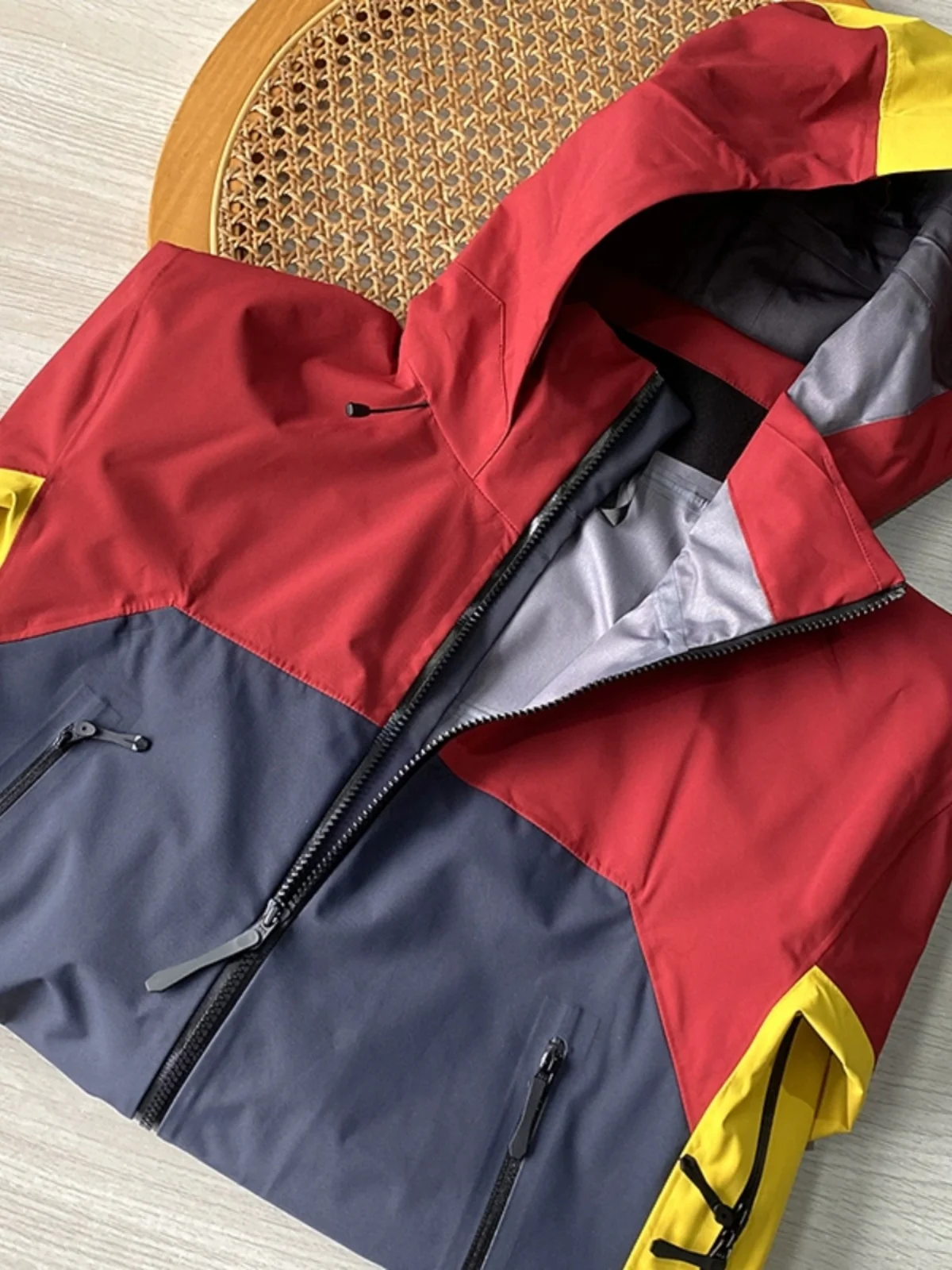 

Full-Body Taped Ss Windproof Waterproof Hooded Jaet Faionable Urban Sle Youth Spring Autumn Stand Fit Long Sve