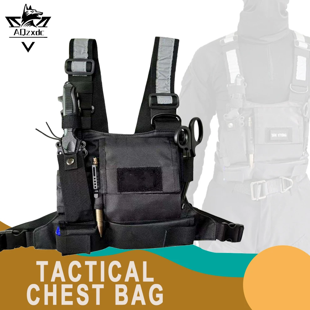 

Tactical Chest Bag Airsoft Multifunctional Vest Walkie-Talkie Tool Pack Outdoor Mobile Phone Storage Pouch for Hunting Shooting