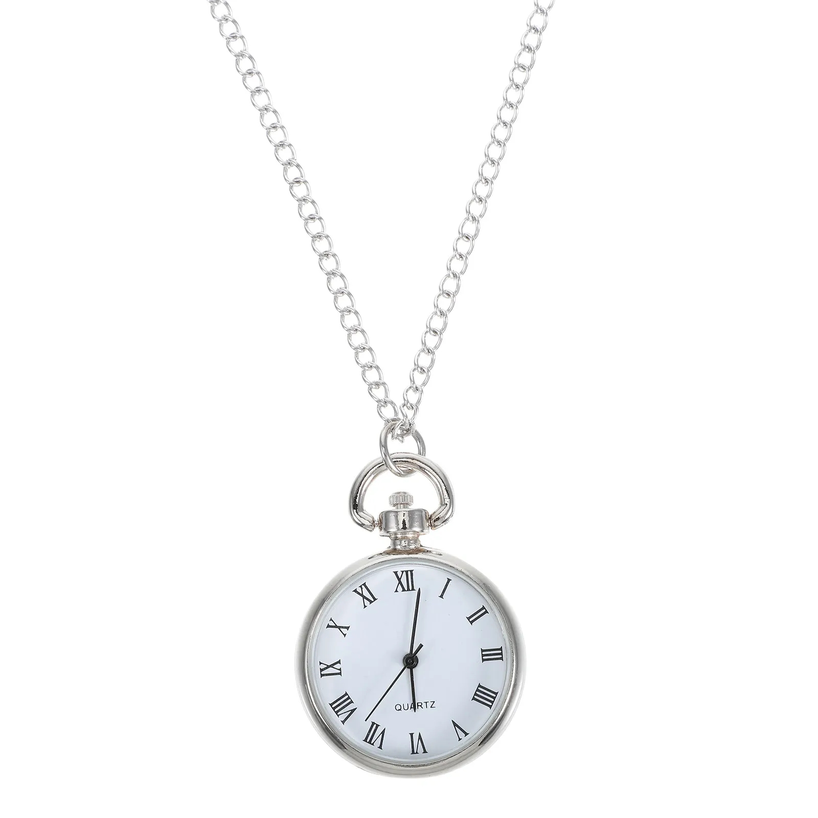 

1Pcs Alloy Pocket Watch with Chain Necklace Hanging Watch Pendant Delicate Craftsmanship Smooth Bright Mirror Texture Accurate