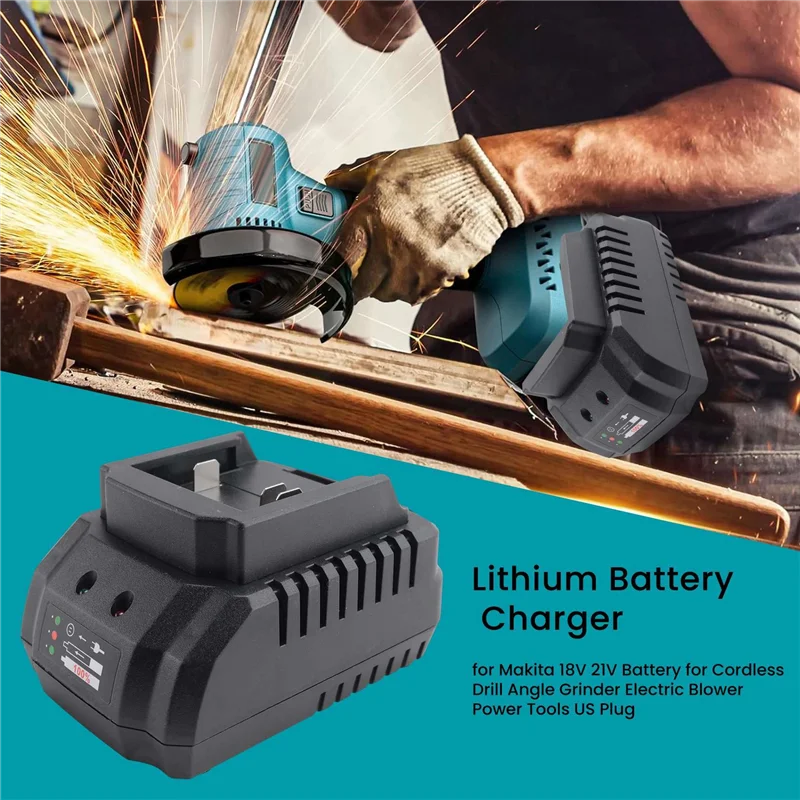 

5X Lithium Battery Charger For 18V 21V Battery For Cordless Drill Angle Grinder US Plug-Y41A