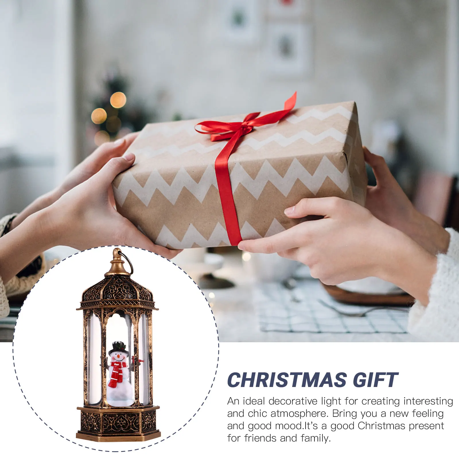 

Retro Style Plastic Vintage Christmas Light Night Lamp Desktop Lamp Decorative Lighting for Home Xmas Atmosphere