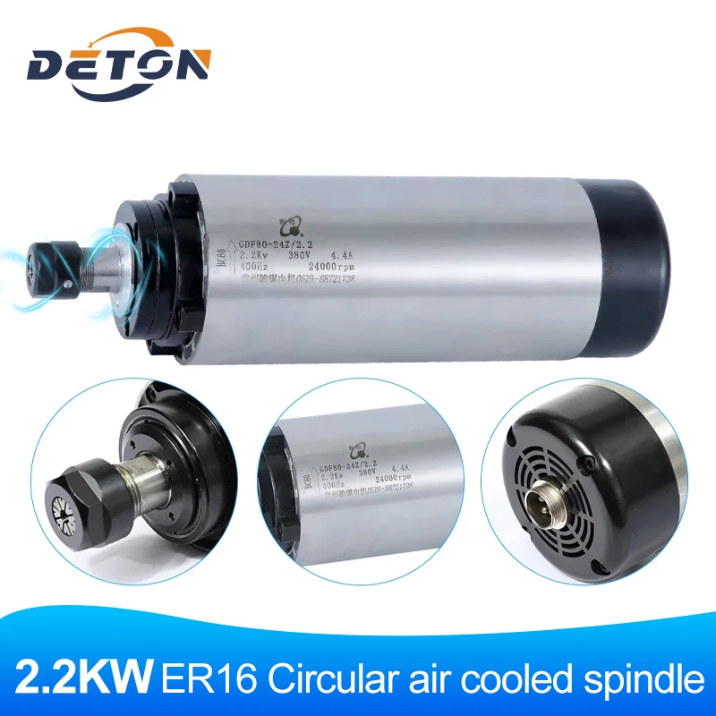 HQD-Moteur de broche de refroidissement par eau pour machines de routeur CNC, feckW, ER16, ER20, 220V, 380V, D80, D100 mm