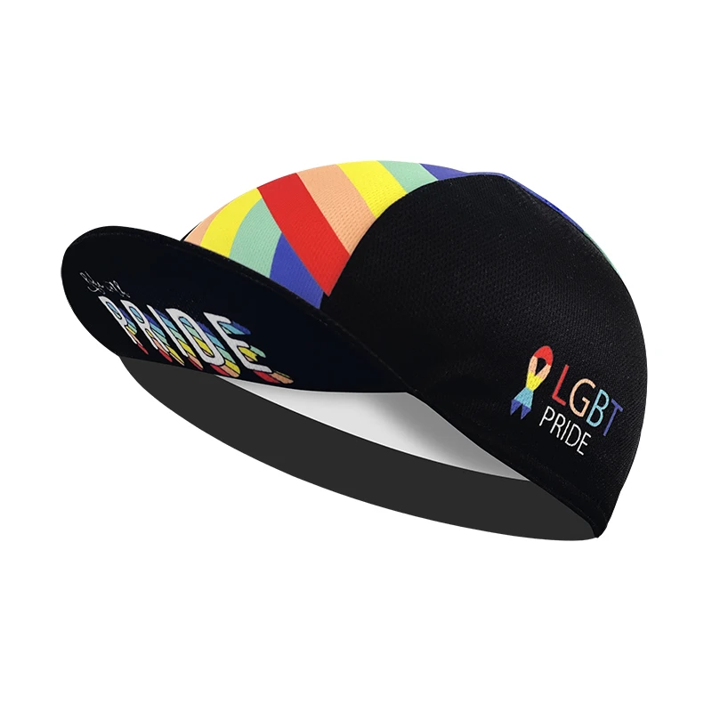 Topi Bersepeda Poliester Topi Cycling Cap Sepeda Menyerap Kelembapan Cepat Kering untuk Pria dan Wanita Luar Ruangan rainbow