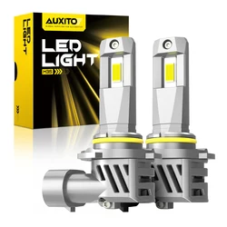AUXITO 2Pcs Turbo HB3 9005 LED Headlight Bulb Canbus H8 H9 H11 CSP 12V Car Lamp 80W High Power 6500K Super White 20000LM M3S Ser