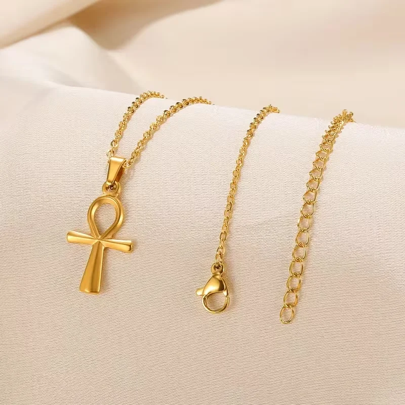 316L Stainless Steel Gold Plated Cross Pendant Necklace for Men and Women Exquisite Waterproof and Fade-Resistant Jewelry Gift
