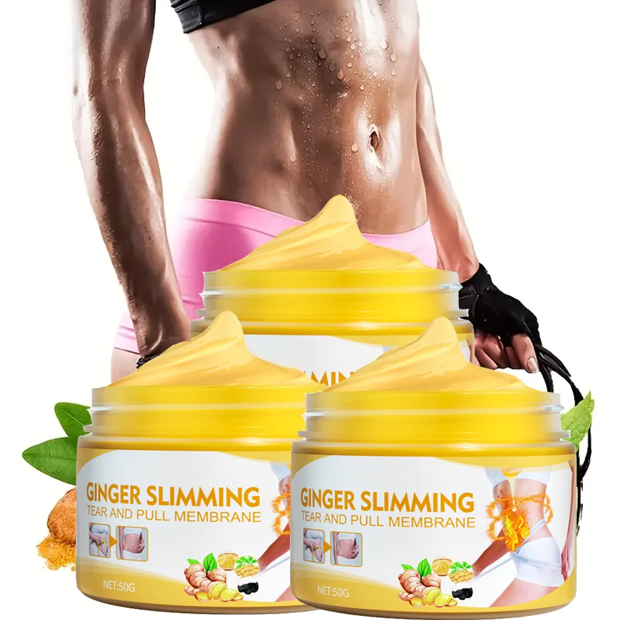 

3 Pcs Ginger Fat Burning Cream Anti-Cellulite Full Body Slimming Weight Loss Massaging Cream Leg Body Waist Effective