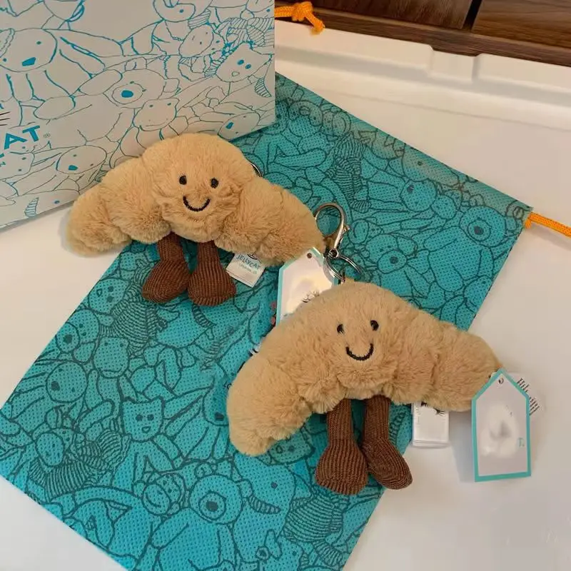 Jellycat Adorable Croissant Bag Charm Keychain Perfect Novelty Gift For Food Lovers Cute Accessory For Bags And Mobile Phones