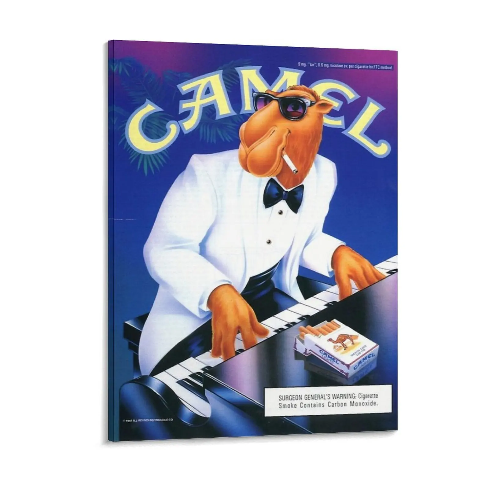 Vintage Joe Camel Roulette Ad Canvas Painting Party Club Classic Pub Wall Cave Character Joe Camel Framed Wall Painting
