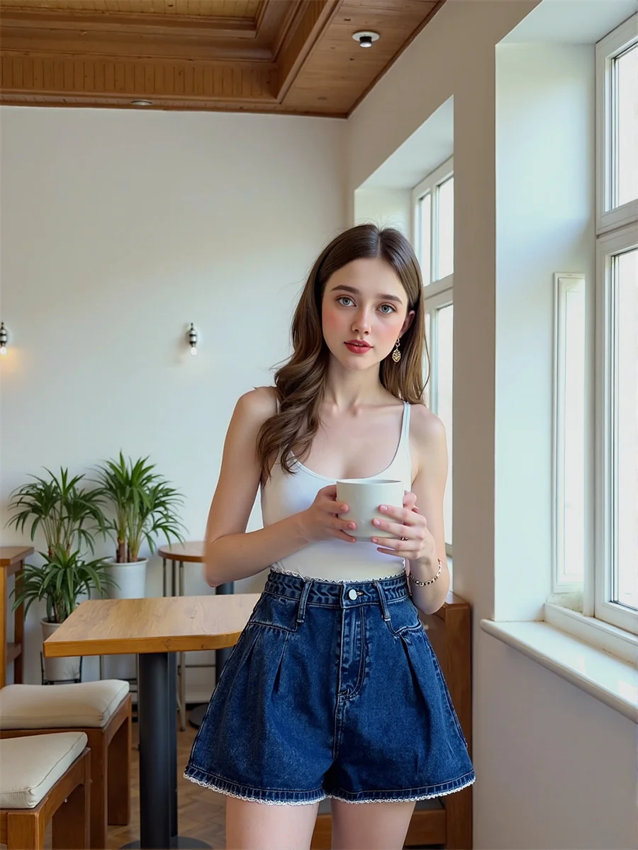 デニム ダークブルー ショーツ レディース お尻を包む ヒップスター ワークアウト ボディービル トレーニング アクティブウェア スポーツ クラブ リップド ジム スリムフィット