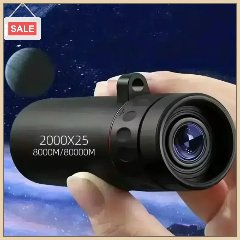 New 2000x25 HD Monocular Telescope Mini Portable Mobile Phone Telescope with Holder Camping Hunting Birdwatching Telescope