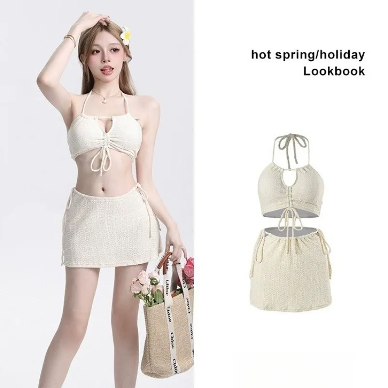 

Women 's 3 Piece Premium Bikini Set Sexy Padded Swimsuit Hot Spring Swimsuit Slimming Bathing Suit Luxury Beach Resort Cover Up