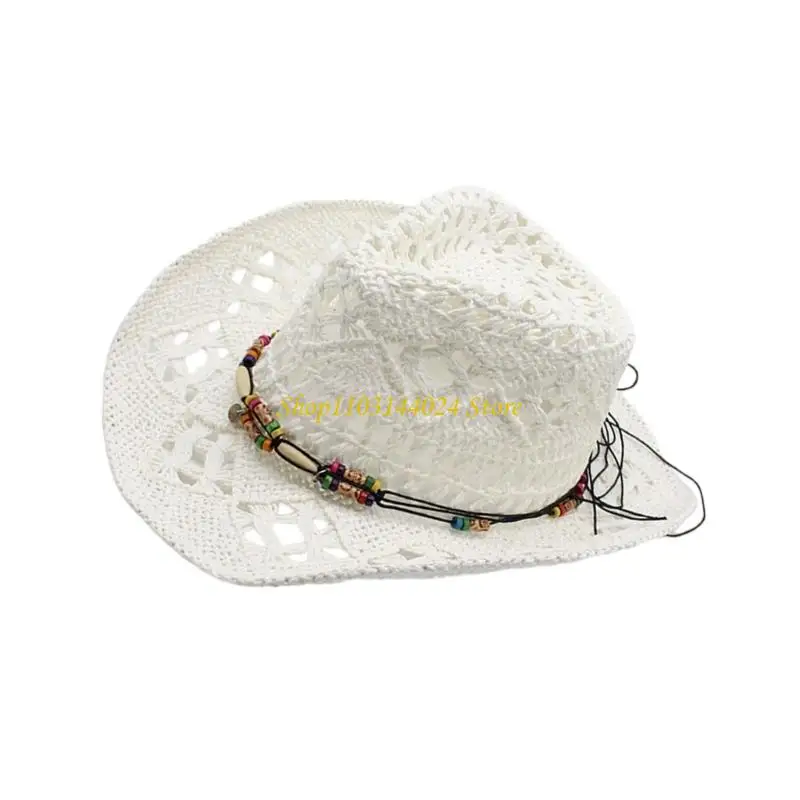 n5ke للجنسين الورقية قش قبعة مقاوم للشمس قبلة قابلة للتعديل حزام حزام بنما للنساء الرجال يرتدون ملابس يوميا وتجمع العطلات