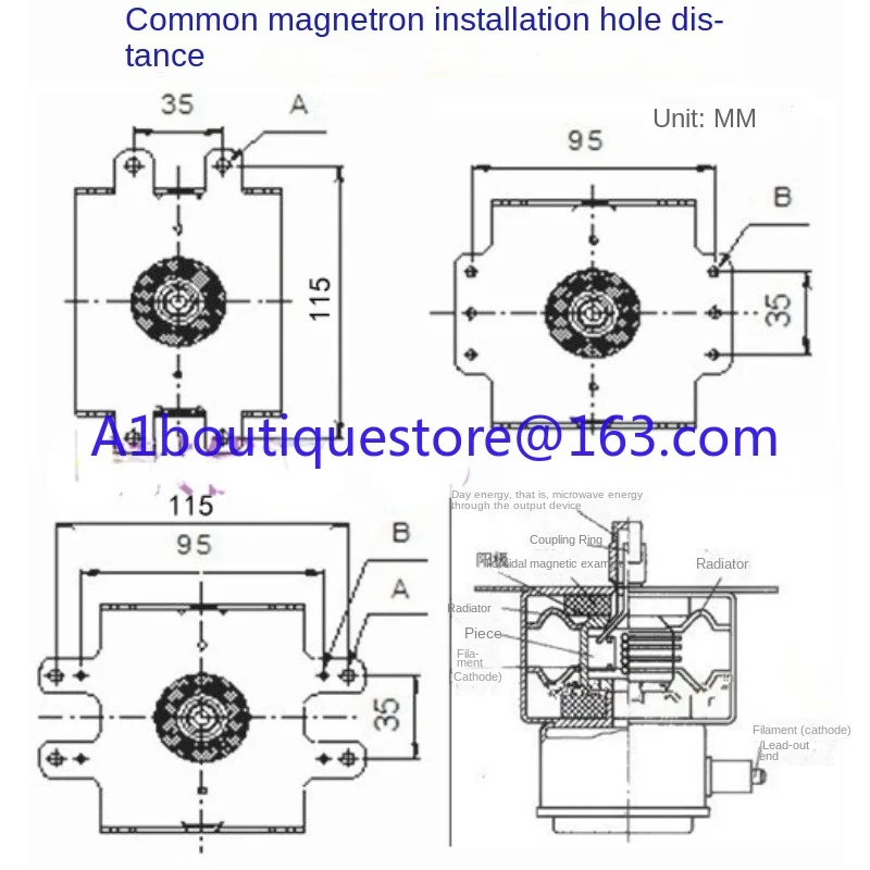 Short Foot Frequency Conversion Magnetron Microwave Oven Light Wave Furnace Heating Tube Suitable for Toshiba 2M303H