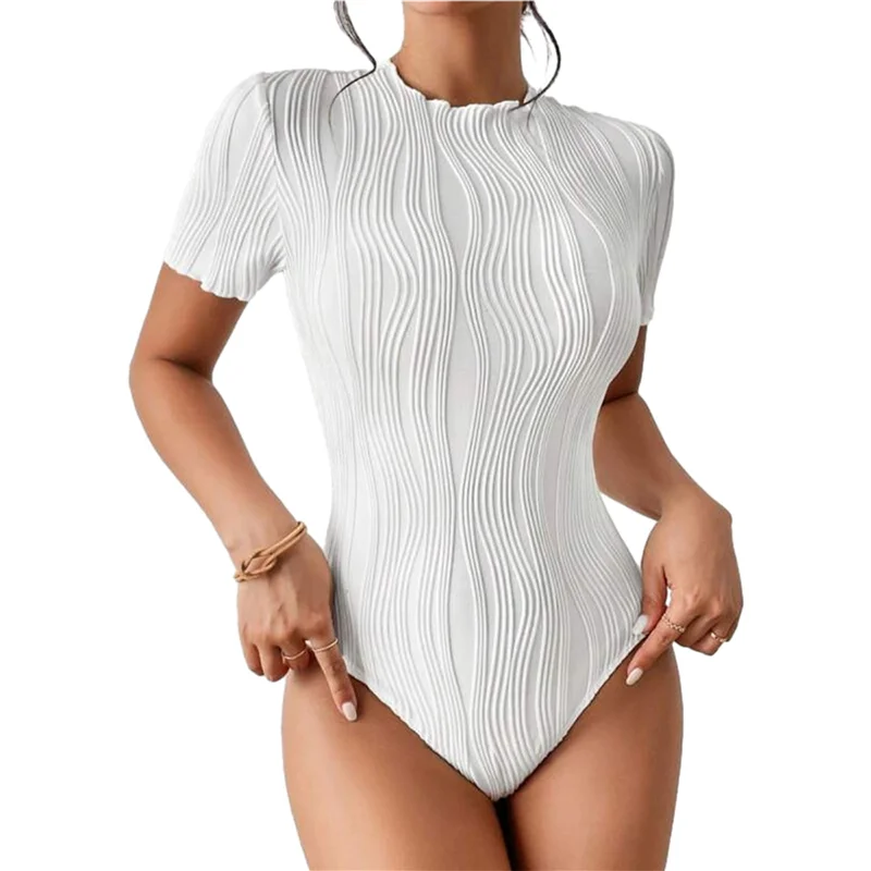 

CYL-боди для женщин, боди с круглым вырезом и короткими рукавами, наряды на выход, летние трико, топы, комбинезоны