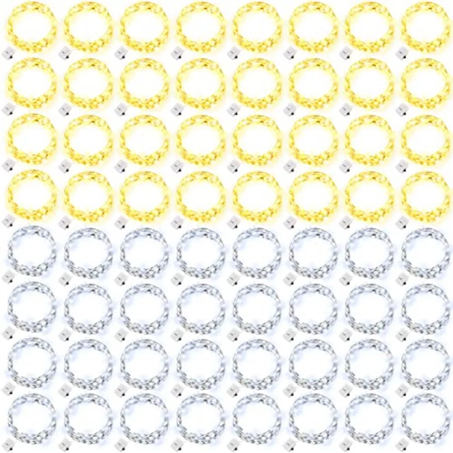 100 Pack LED Fairy Lights Battery Operated String Lights Bulk 6.5 Feet 20 LED Mini String Lights Waterproof Cool and Warm White