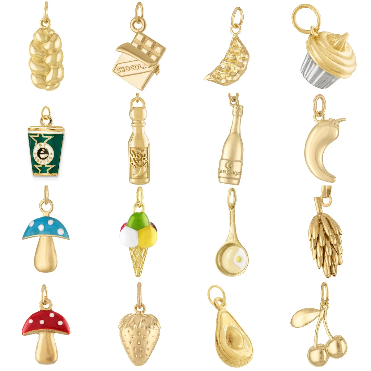

Food Pendant Stainless Steel Series DIY Small Pendant Vacuum Plated 18K Gold Color Preserving in Furnace