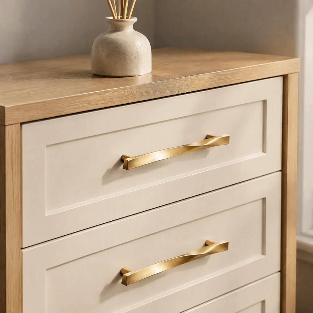 Solid Brass Cabinet Pull Handles Matte Glaze Finish Matte Finish Cabinet Hardware Modern Minimalist Ergonomic Handle Design