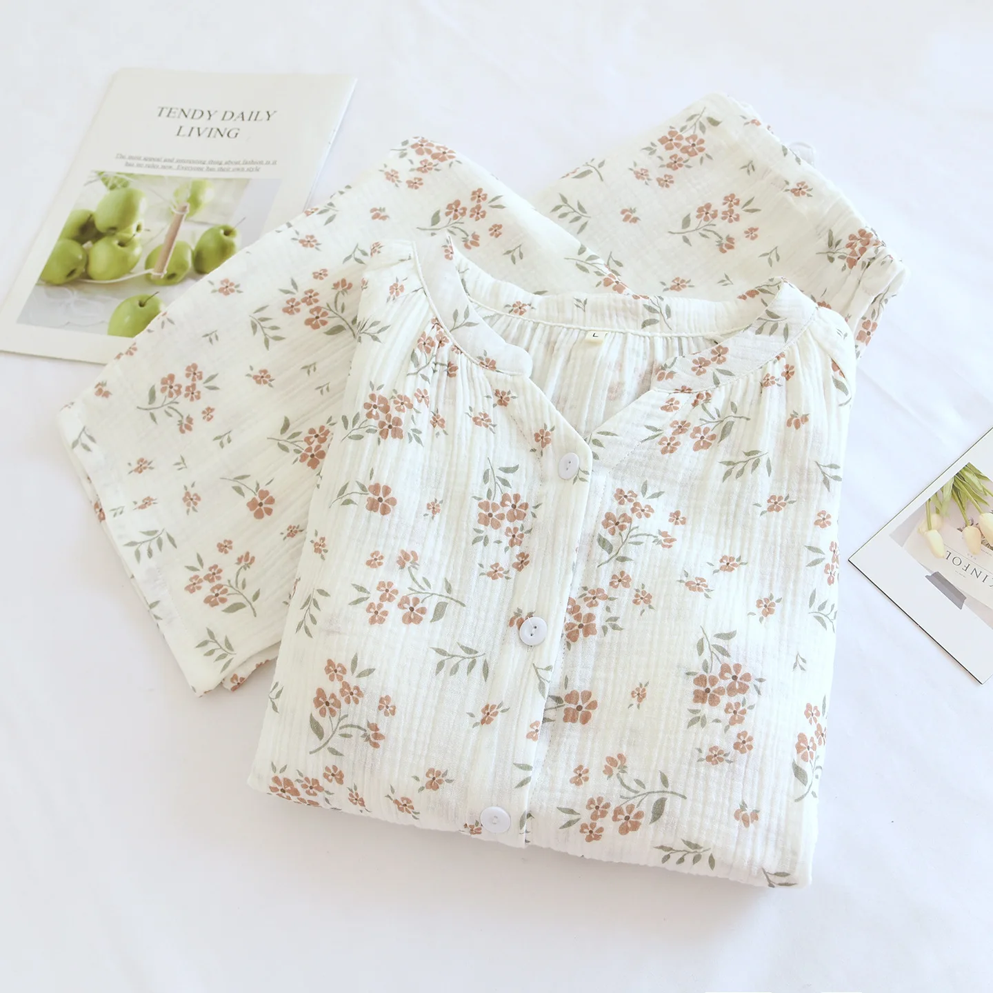 Floral Breastfeeding Pajamas For pregnant Women Spring Autumn Long Sleeve Maternity Pyjamas Cotton Pijama Feeding Nightie