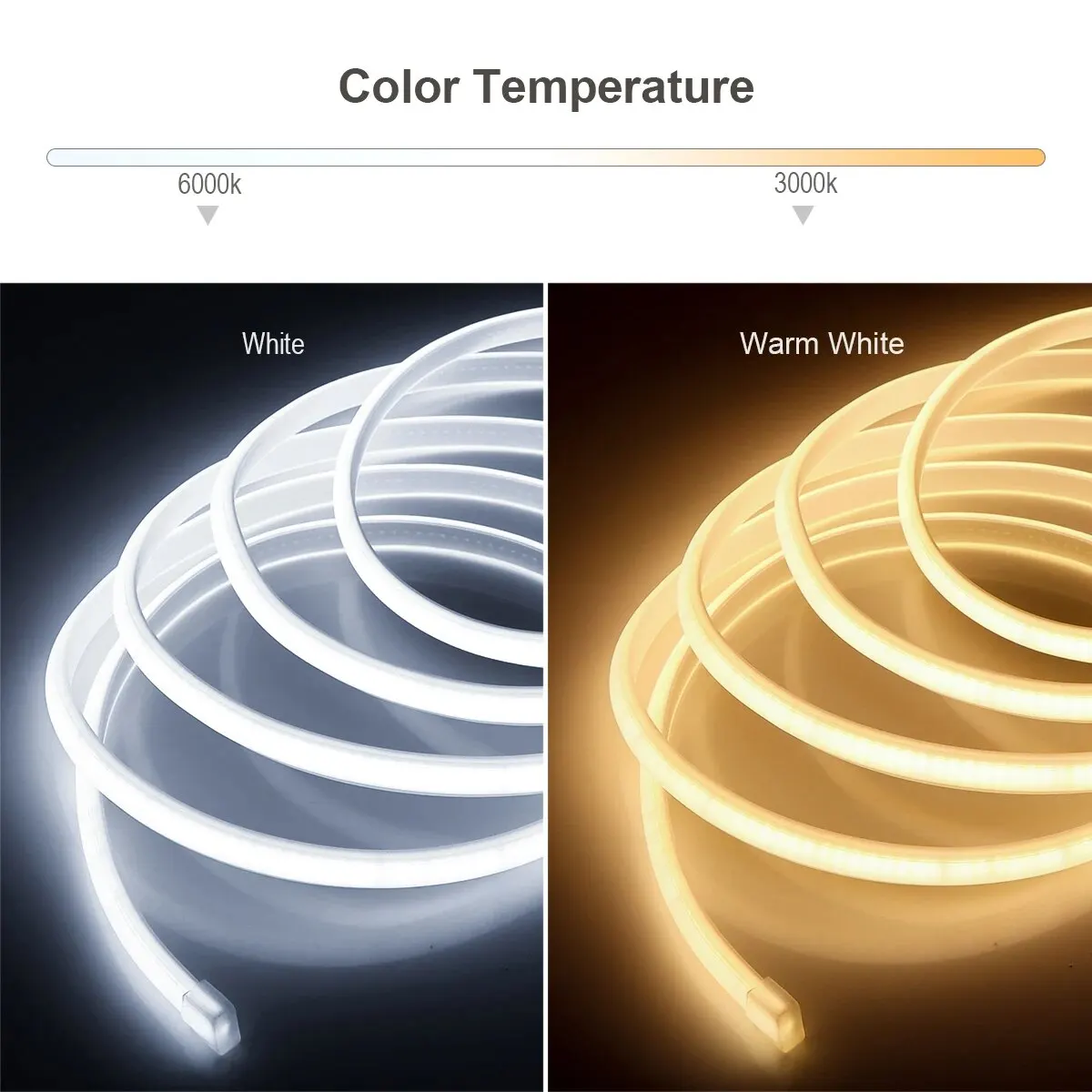 220V COB LED Strip Light 288LED/M Neon Tape Ribbon Kitchen Cabinet Backlight Lamp Waterproof For Room Outdoor Garden Lighting