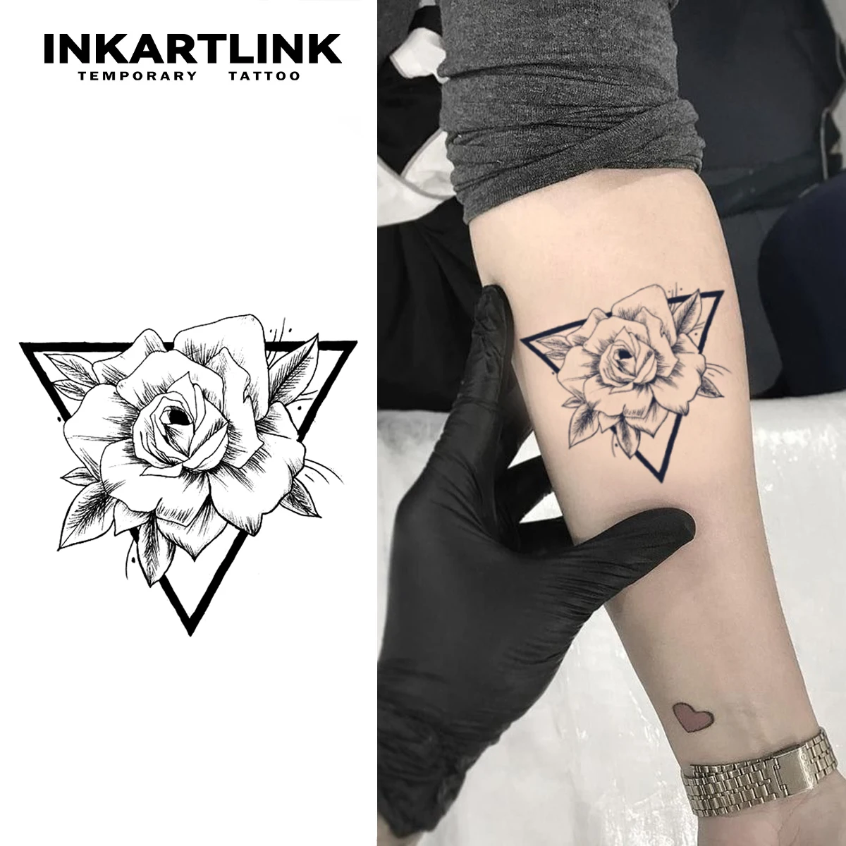 

Geometric Bloom Temporary Tattoo,Lasts To 15 Days New Technology Magic Waterproof Semi Permanent Sticker